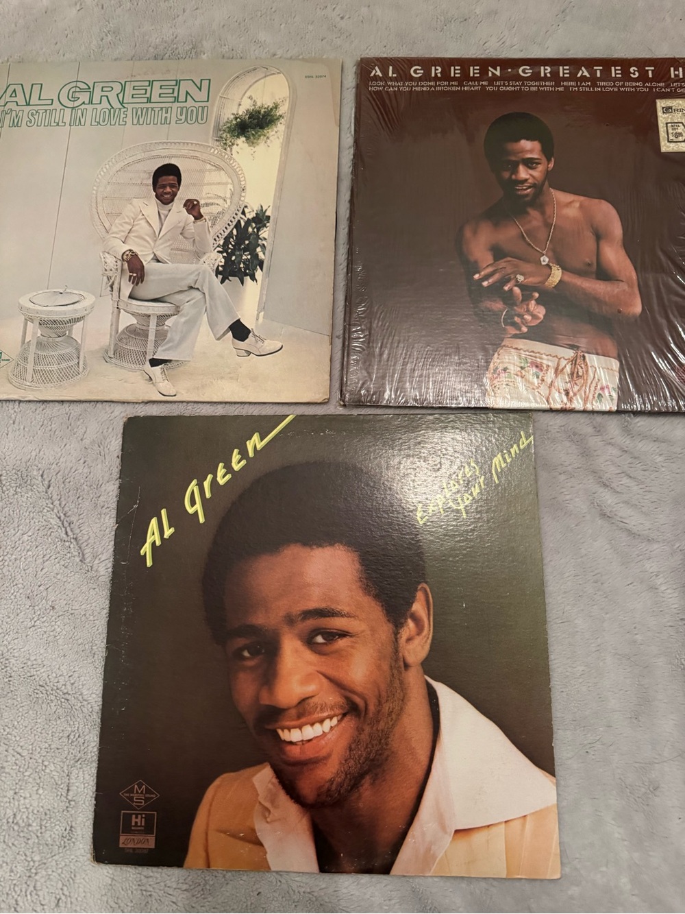 Al Green 3 LP Lot Hi Records Original Pressings Greatest Hits Love Happiness